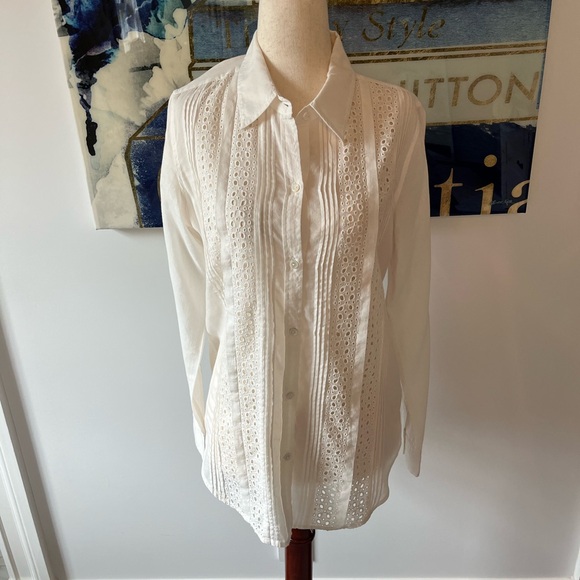 Nili Loton Ivory Tara Button Down Shirt - Picture 6 of 11